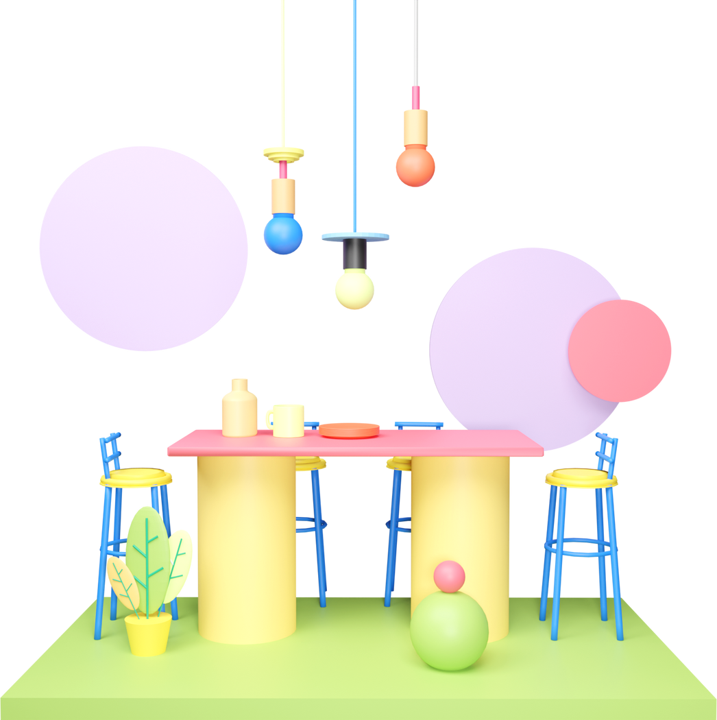 Fun 3D Dining Area